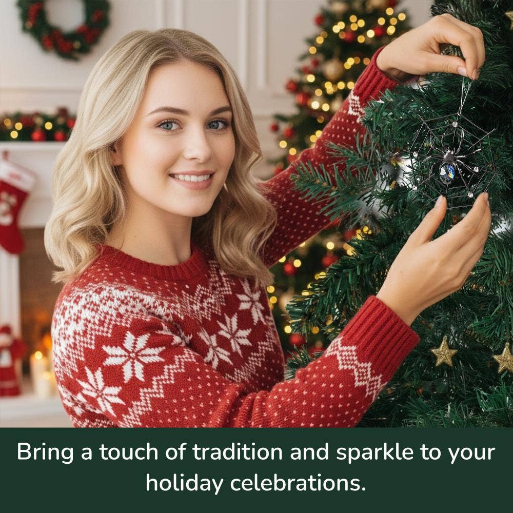 Matashi - Wholesale Ornament - Matashi Black Spider Ornament with Crystal Accents8