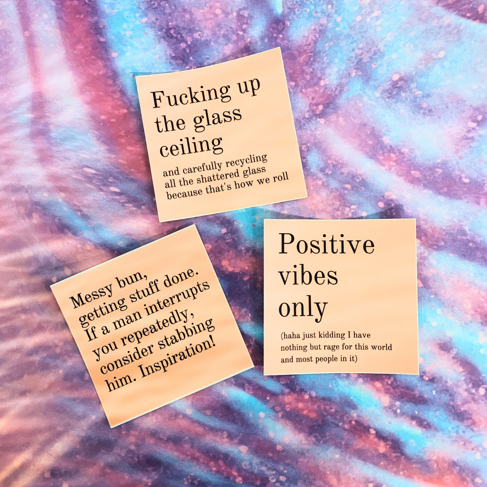 GetBullish – wholesale Sticker – Positive Vibes Only (Plus Rage) Funny Large Sticker in Pink4