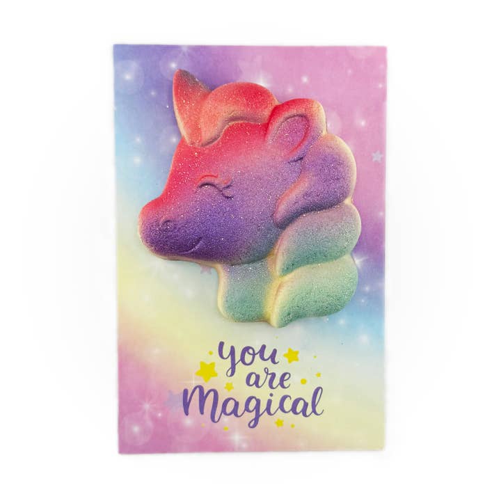 Unicorn Vday Card PRIZE Bath Bomb for wholesale by Sweet Bath Co