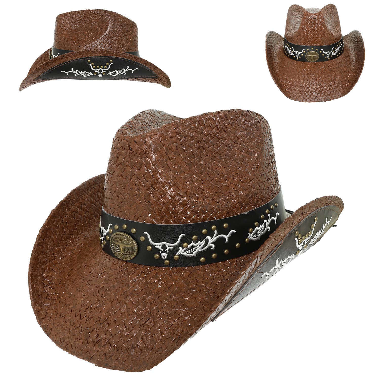 SP Sophia Collection - Wholesale Cowboy Hat - Women's - Western Rhinestone Embellished Straw Cowboy Hat 6