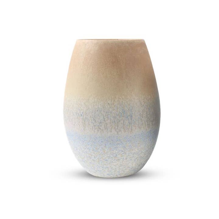 OMBRE Grande vaso oblungo in ceramica - Centrotavola - Estetica da spiaggia - Coastal Chic - Stile Boho - Eclettico - in vendita all'ingrosso su Faire