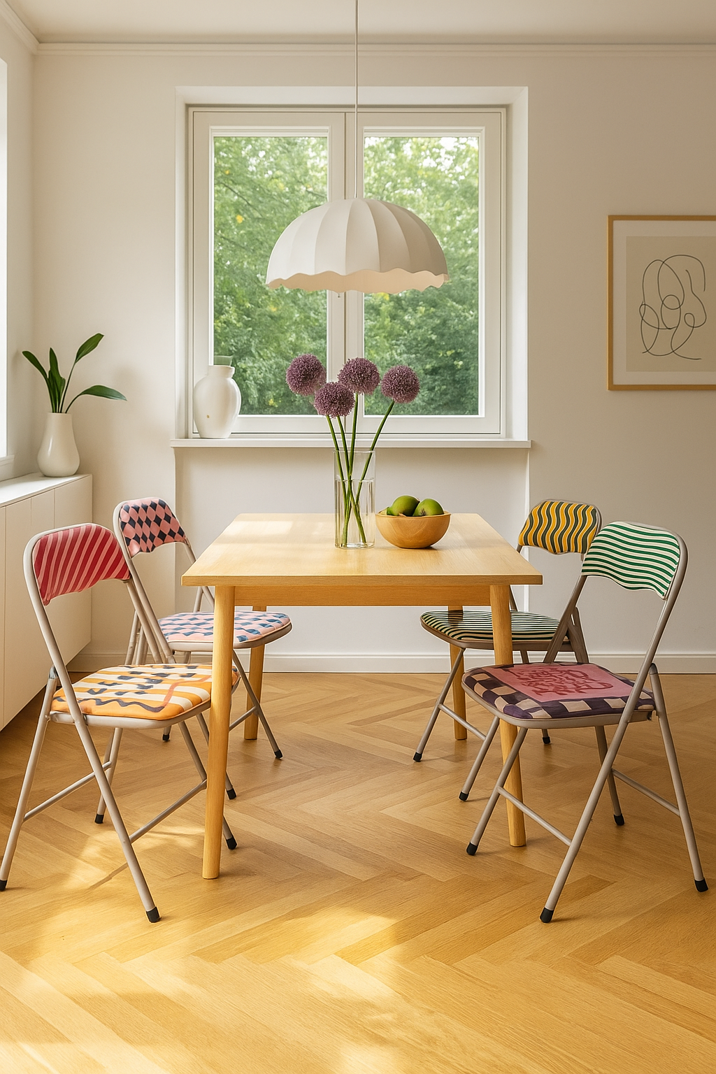 VdE Tivoli 1996 – Engroshandel Foldestol – More Amor klapstol i kulstofstålrør, 4 assorterede designs3