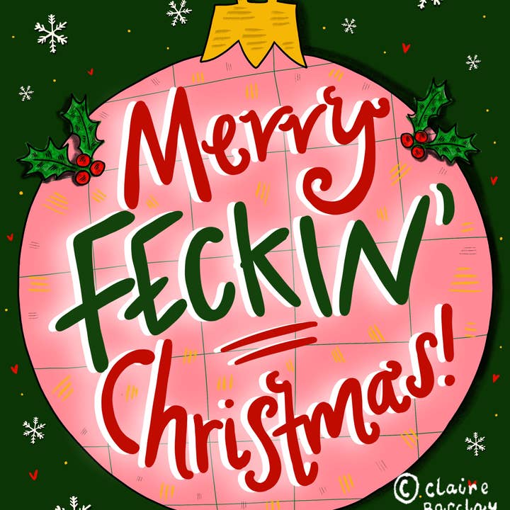 Claire Barclay Draws – Engroshandel Julekort – Glædelig FECKIN' jul! Irske ordsprog julekort1