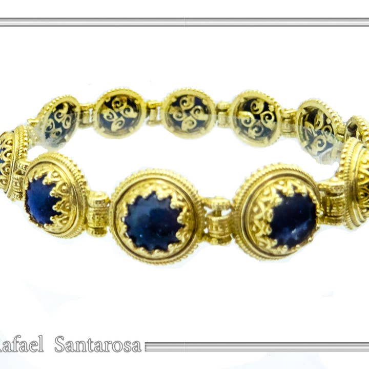 Lapis lazuli silver bracelet gold-filled Lapis lazuli for wholesale by RAFAEL SANTAROSA