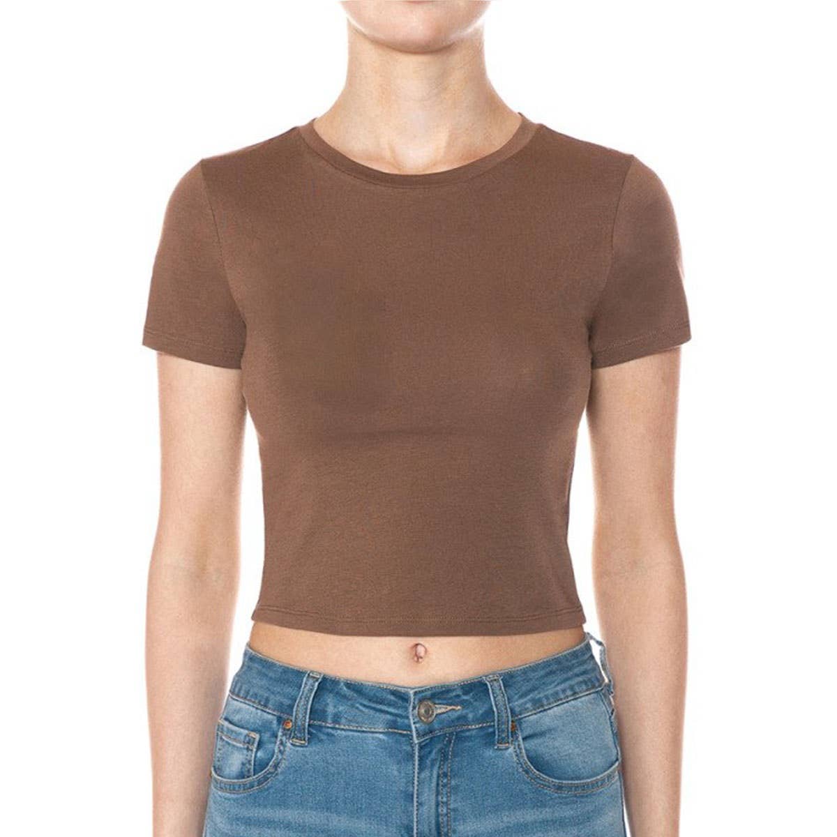 UP CLOTHING - Vente T-shirt – femme - T-SHIRT COURT À MANCHES COURTES ET COL ROND14