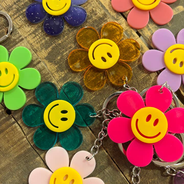 Lourens Exclusive - Wholesale Keychain - Women's - Keychain cheerful flower-smiley1