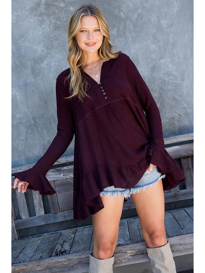 Sweet Lovely by Jen - Wholesale Tunic - Women's - SW275 - Waffle Knit Flare Top51
