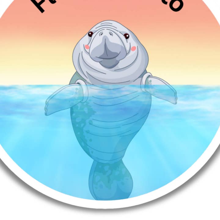 A Floaty Potato Funny Manatee Vinyl Sticker for wholesale by National Parks and Beyond
