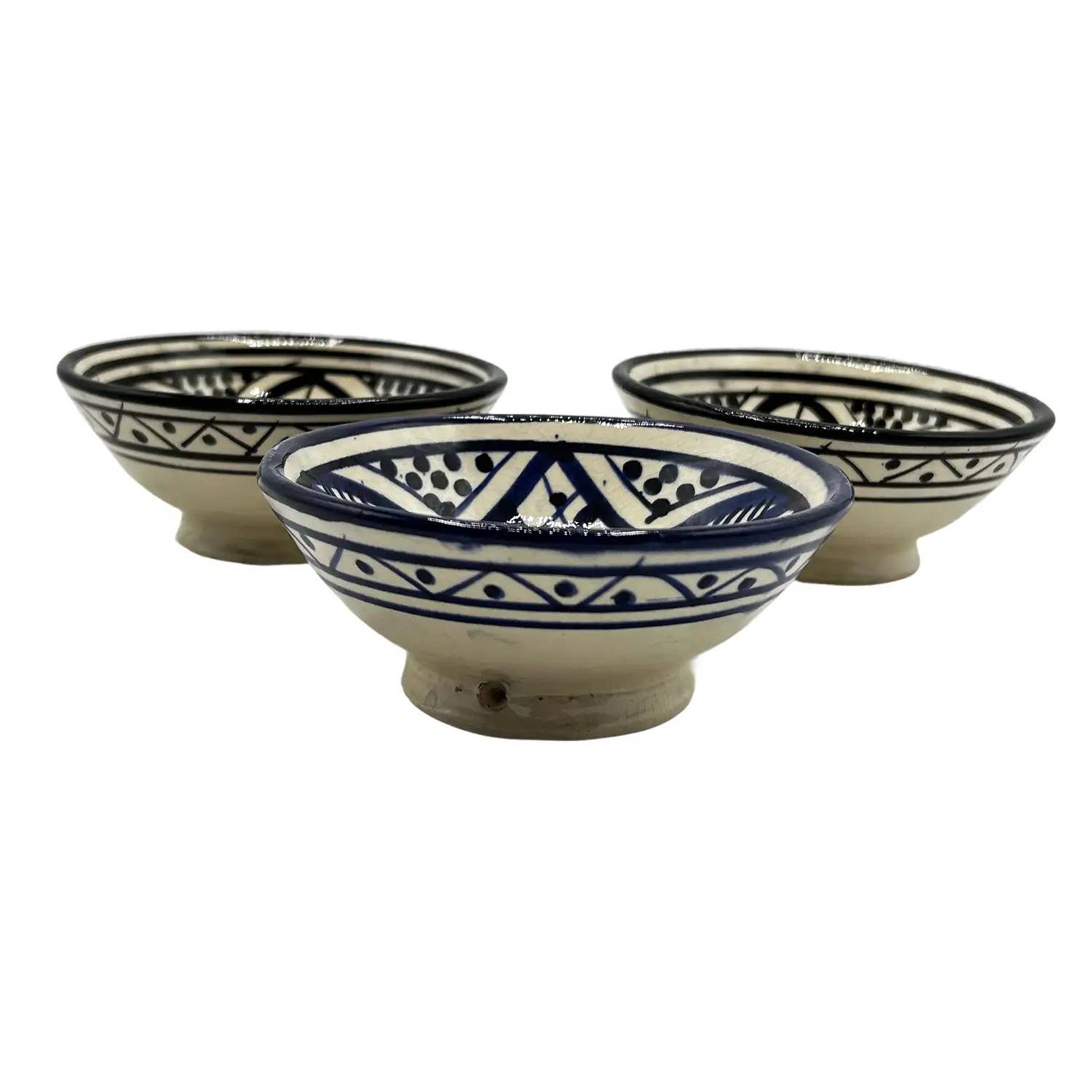 Etnico del Mondo – wholesale Decorative plate/dish/bowl – Set of 3 Hand-Painted Moroccan Ceramic Bowls #193