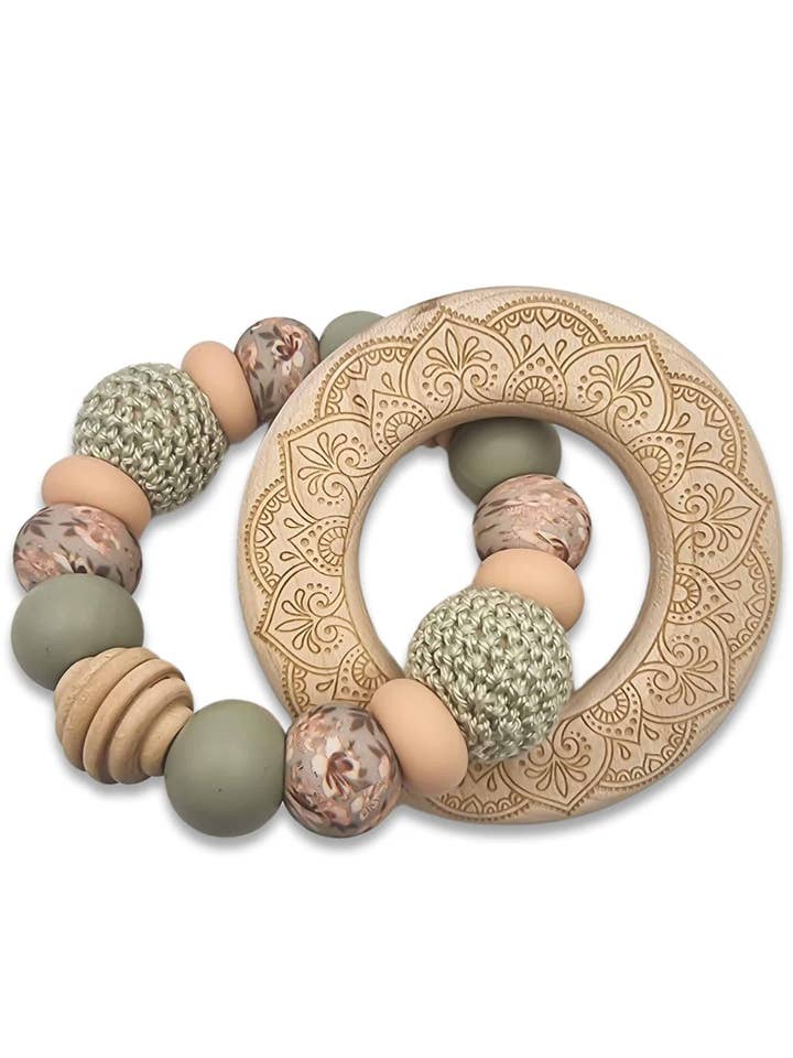 La Bohème - Sage // Wooden Teething Ring for wholesale by Câlin Bohème