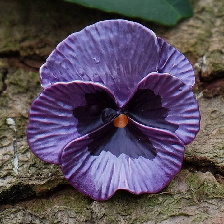 Pansy Purple Flower Brooch for wholesale by Alexander Thurlow & Co Ltd