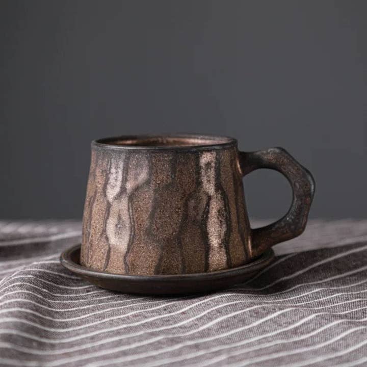 Gohobi (We cover U.S. import duties) - Wholesale Coffee Mug - Gohobi Colourful Handmade Stoneware Coffee Mug and Saucer Set4