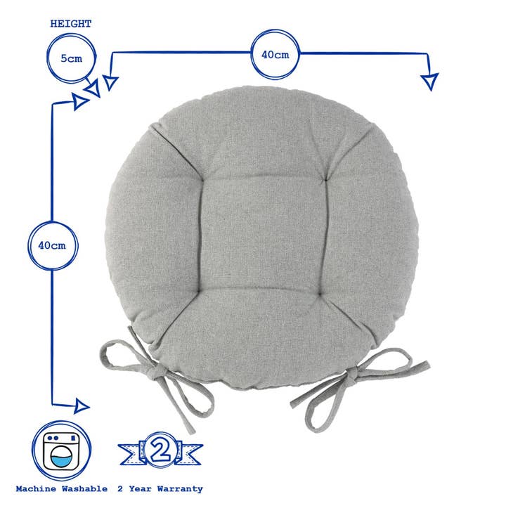 Rinkit Ltd - Wholesale Chair Cushion - Harbour Housewares Round Garden Chair Seat Cushion5