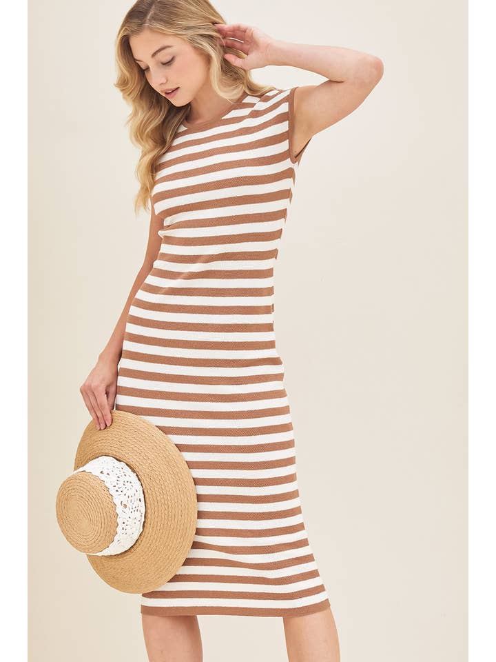 Bluivy – wholesale Dress – Women's – STRIPED CONTRAST TANK MIDI DRESS19