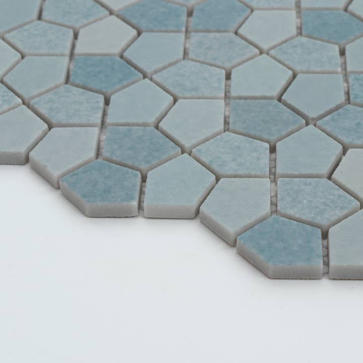 Gaia 0.6" Recycled Glass Pentagon Mosaic Wall and Floor Tile - 8.91 Sqft per Carton for wholesale by WS Tiles