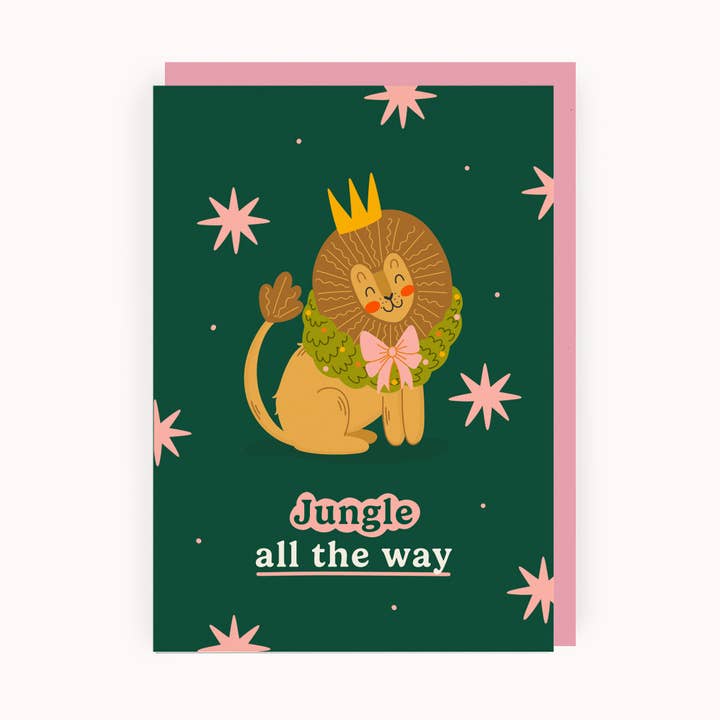 Jungle All the Way Christmas Card - Jungle Animal Kids Card for wholesale by Abbie Imagine