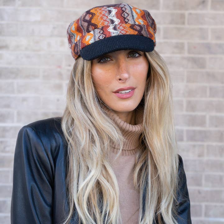 Magid - Wholesale Newsboy/Schoolboy Hat - Women's - Magid Geometric Print Cadet Cap13