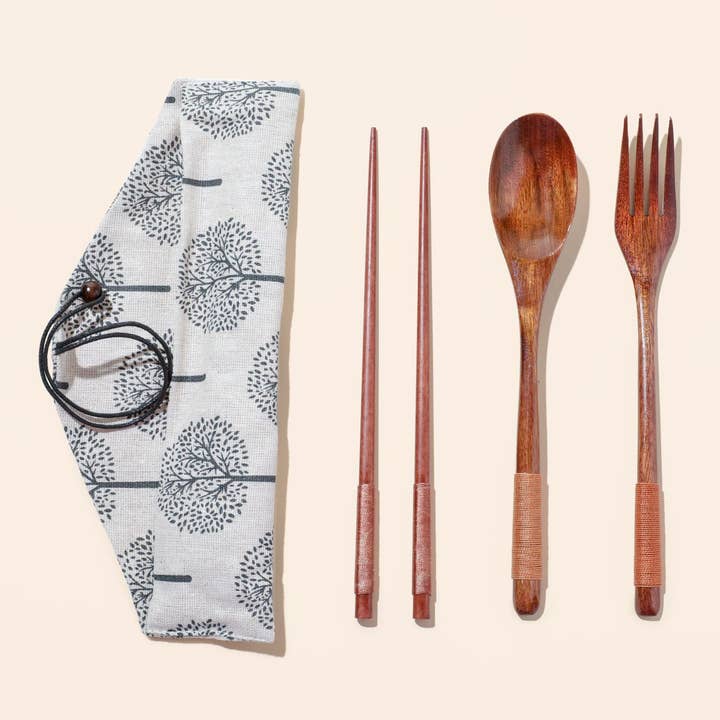 Bamboo Switch - Wholesale Assorted Cutlery Set - Coconut Utensil Cutlery Set | Travel Bestseller