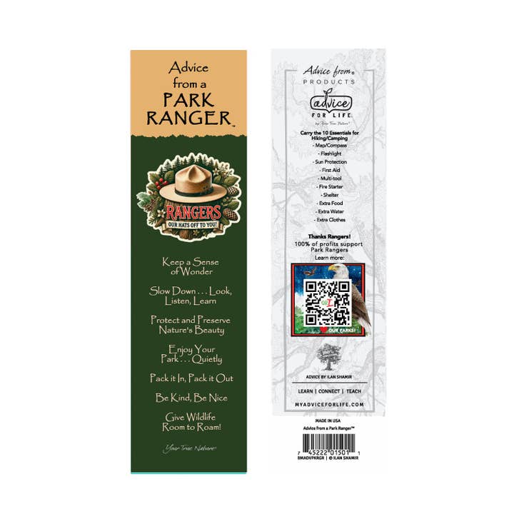 Advice for Life by Your True Nature - Wholesale Bookmark - Advice Park Ranger-Laminated Bookmark
