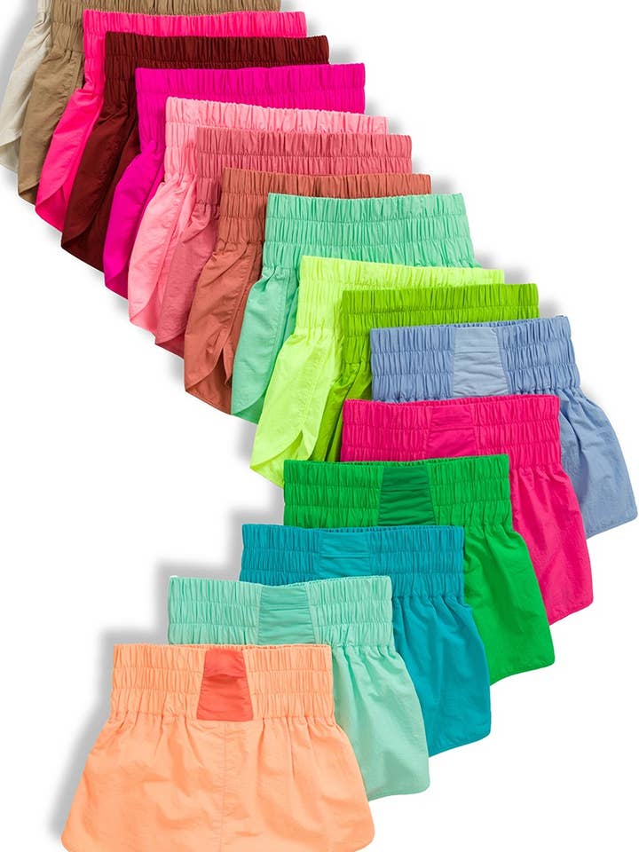 42POPS - Wholesale Shorts - Women's - .Windbreaker Shorts w\ lining & back mesh pocket