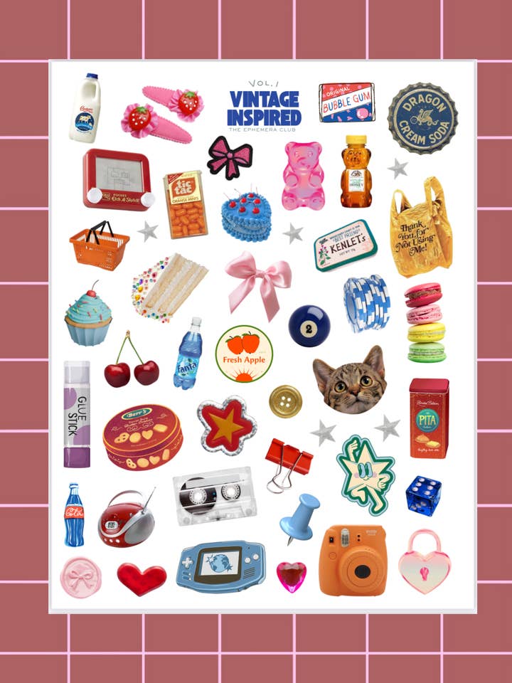 Vintage Aesthetic Journaling & Crafts Stickers - Vol. 1 & 2 for wholesale by The Ephemera Club