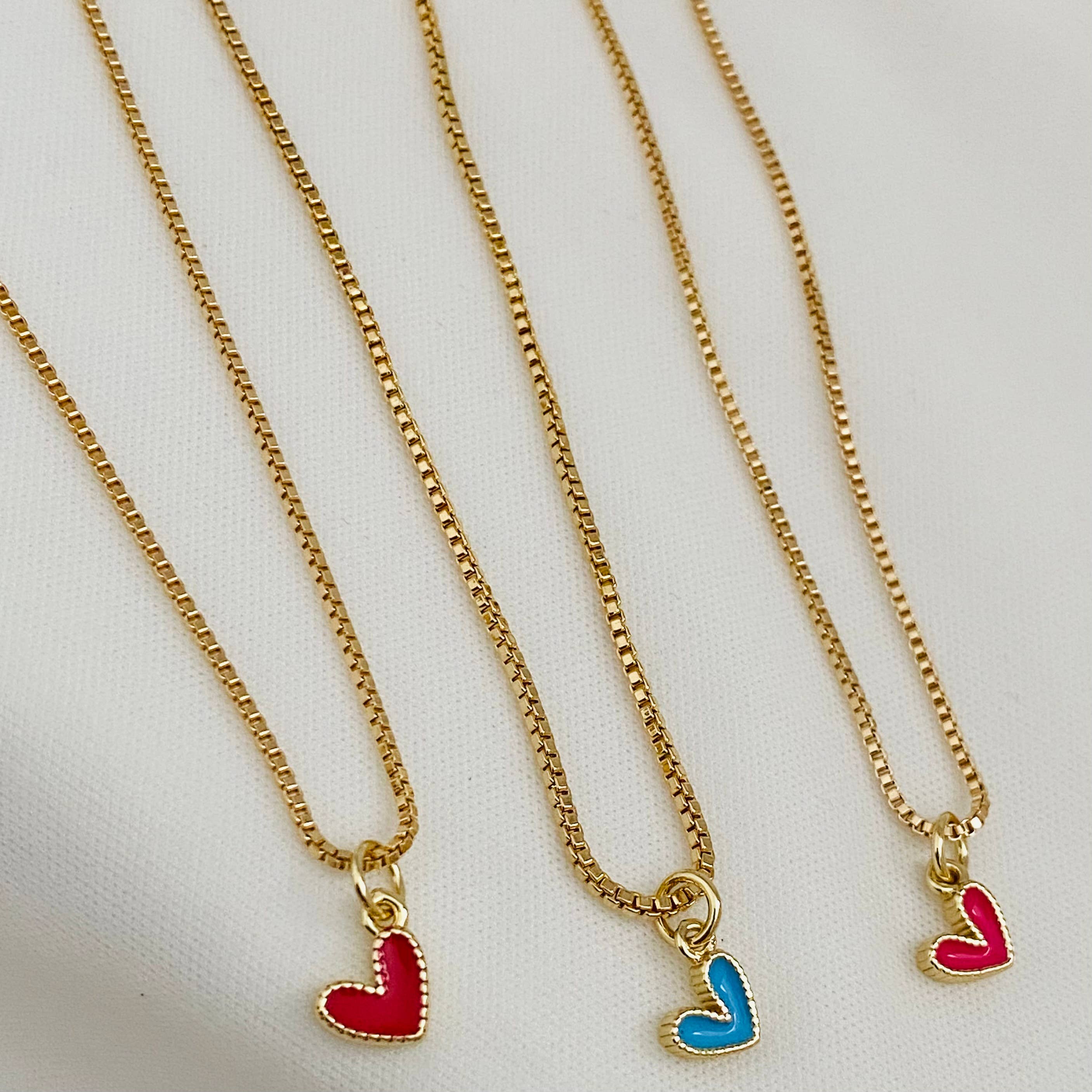 Housegoldjewelry - Vendita all'ingrosso Collana con ciondolo/pendaglio - Collana a cuore piccolo, ciondolo a cuore, collana smaltata a forma di cuore,7