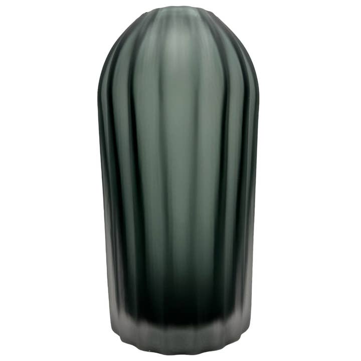 12" High Premium Contemporary Glass Vase in Grayish Blue for wholesale by 2626 Designs