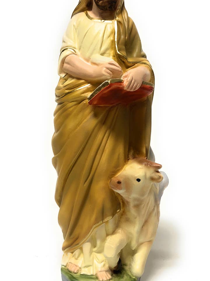 St. Lukas der Evangelist Statue 30 cm in Gips für den Großhandel von Costa Articoli Religiosi