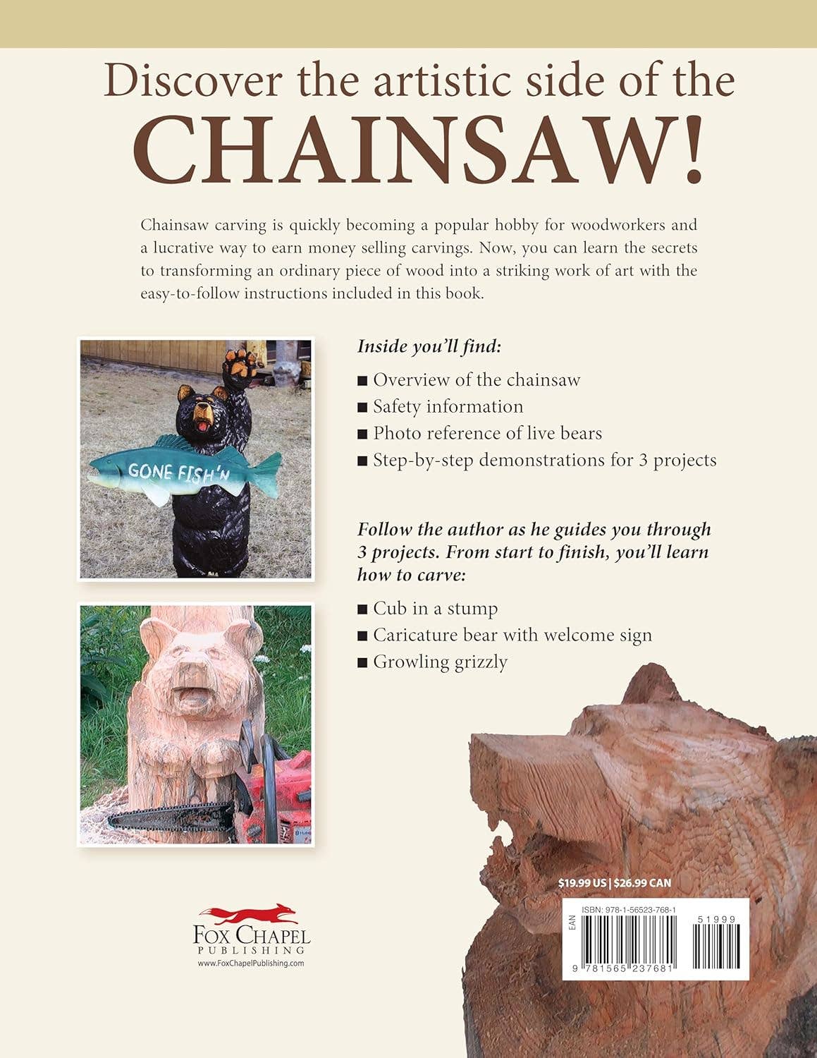 Fox Chapel Publishing - Wholesale Crafts, Hobbies & DIY - Chainsaw Carving a Bear - A Complete Step-By-Step Guide Book1