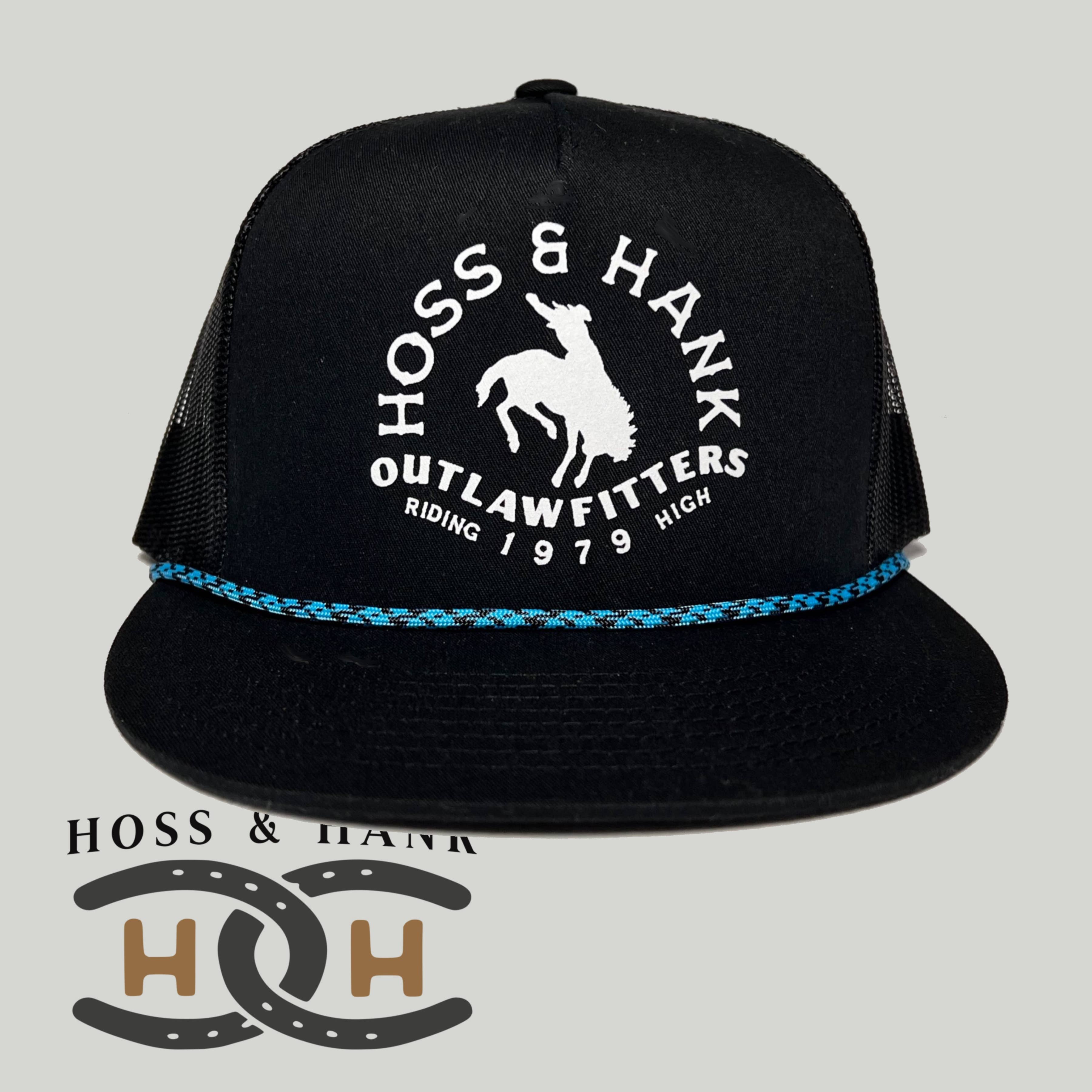 Ridge&Holler - Vendita all'ingrosso Cappellino  da camionista - Unisex - Ridin' High Bronc nero con corda1