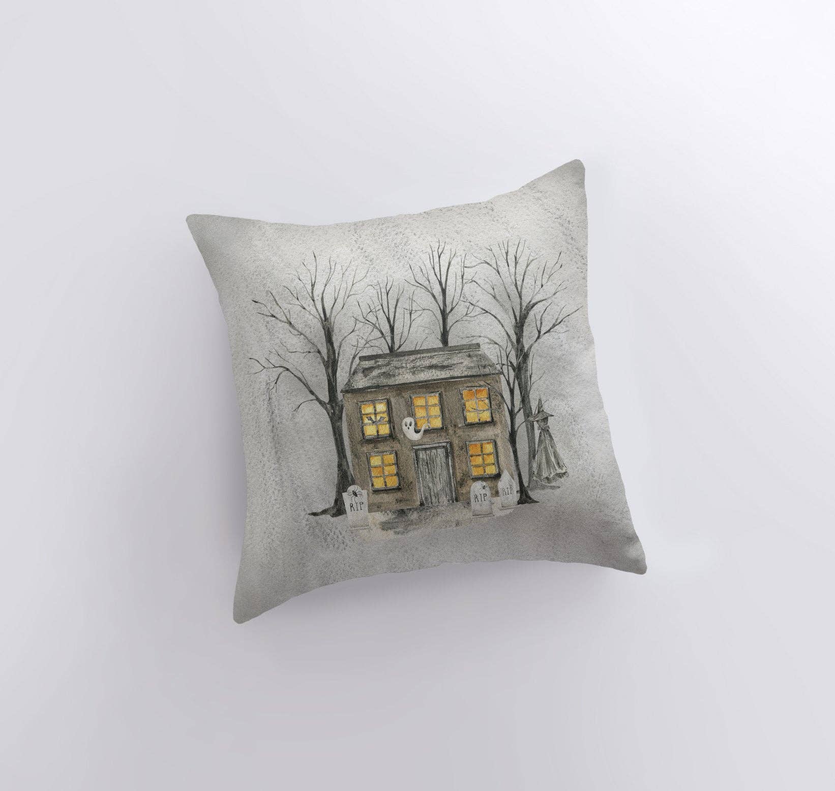 UniikPillows - Wholesale Decoratief kussen - Spookachtig Halloween-huis met grafkussen | herfstdecor | Halloween-kussens | Halloween-decor | Herfstkussens | Schattige sierkussens2