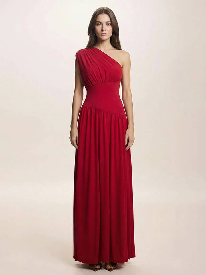 Scarlet Muse One-Shoulder Gown for wholesale by Lyonlee