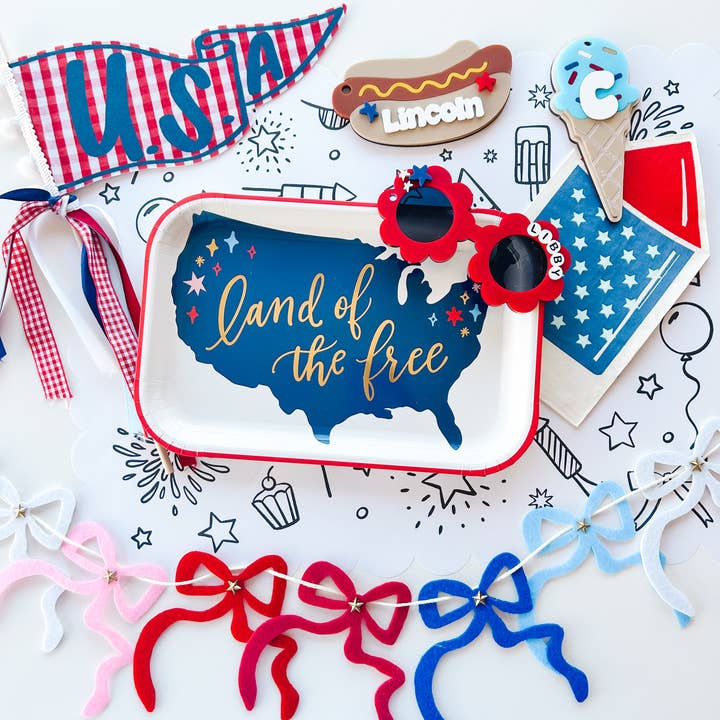 Goldie Letter Company - Wholesale Flag - USA Gingham Pennant Flag1