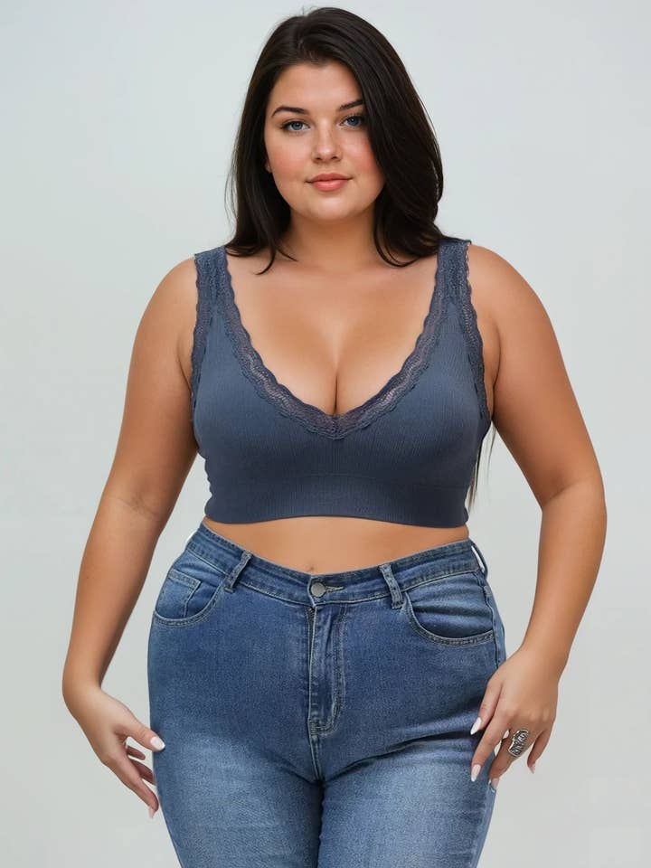Leto Accessories - Wholesale Bralette - Women's - Curve Chic Lace Bralette for Plus Sizes - Get Yours!12