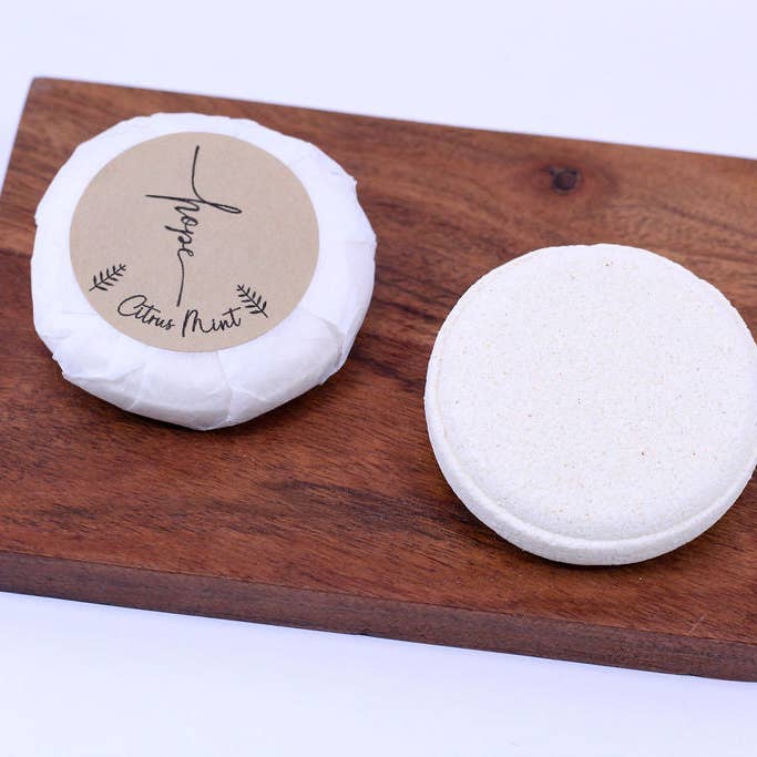 Shower Steamer - Citrus Mint - with Organic Essential Oils for wholesale by Hopeful Rest Spa