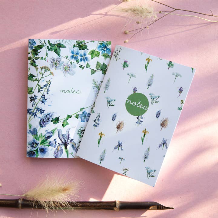 Inky Wildflower Eco Notebooks for wholesale by Kate Moby