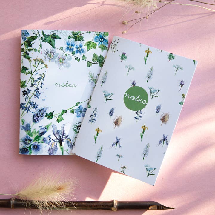 Inky Wildflower Eco Notebooks for wholesale by Kate Moby