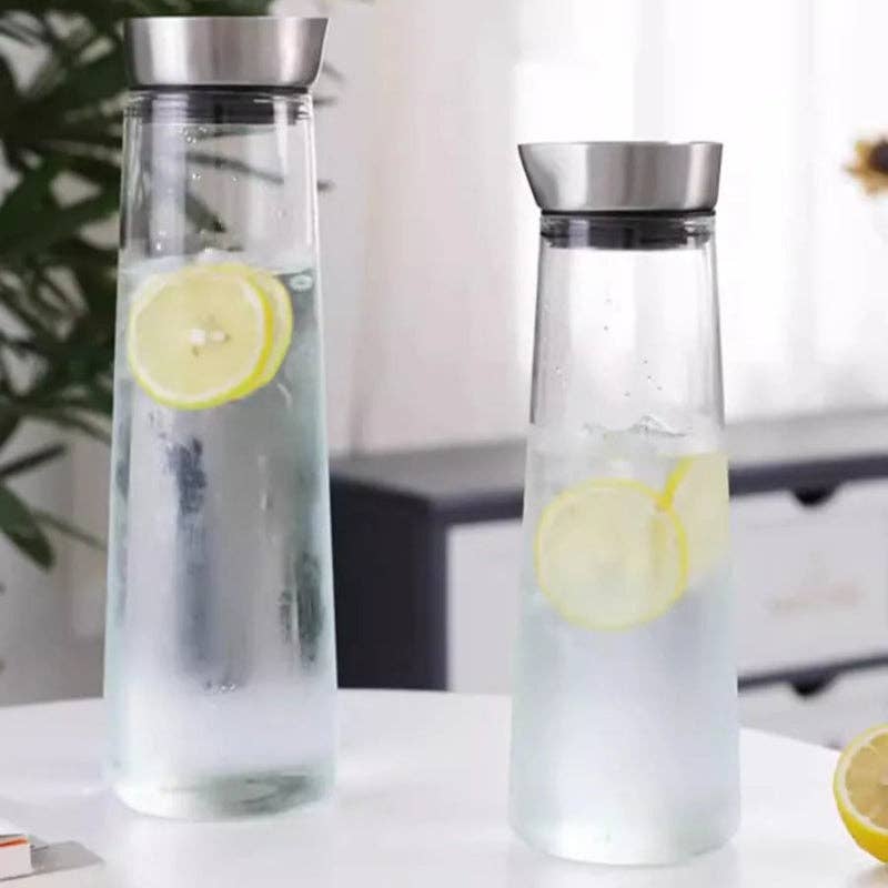 Kiyo Home - Wholesale Pitcher - Glass Pitcher | Glass Jug with Lid | Water Carafe with Lid1