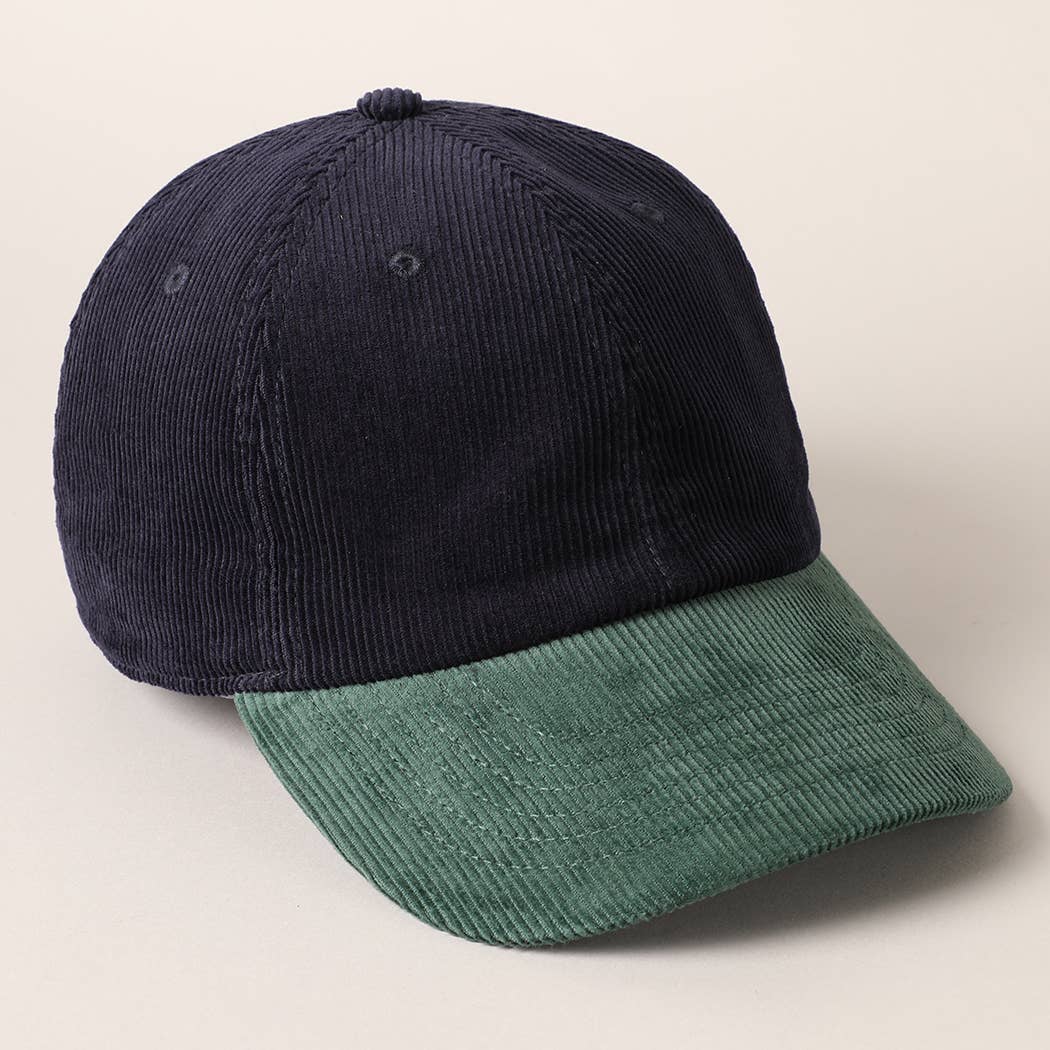 Fashion City - Wholesale Baseball Cap - Unisex - Corduroy Two-Tone Adjustable Baseball Cap34