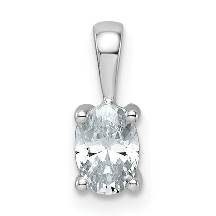14K White Gold Lab Grown Diamond Oval Solitaire Pendant and other Purchase Wholesale diamond pendant. Free Returns & Net 60 Terms on Faire trending on Faire.