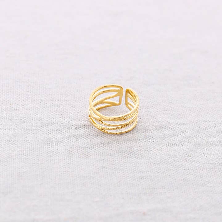 Stalen ring, met elkaar verweven strips voor wholesale door Sonata