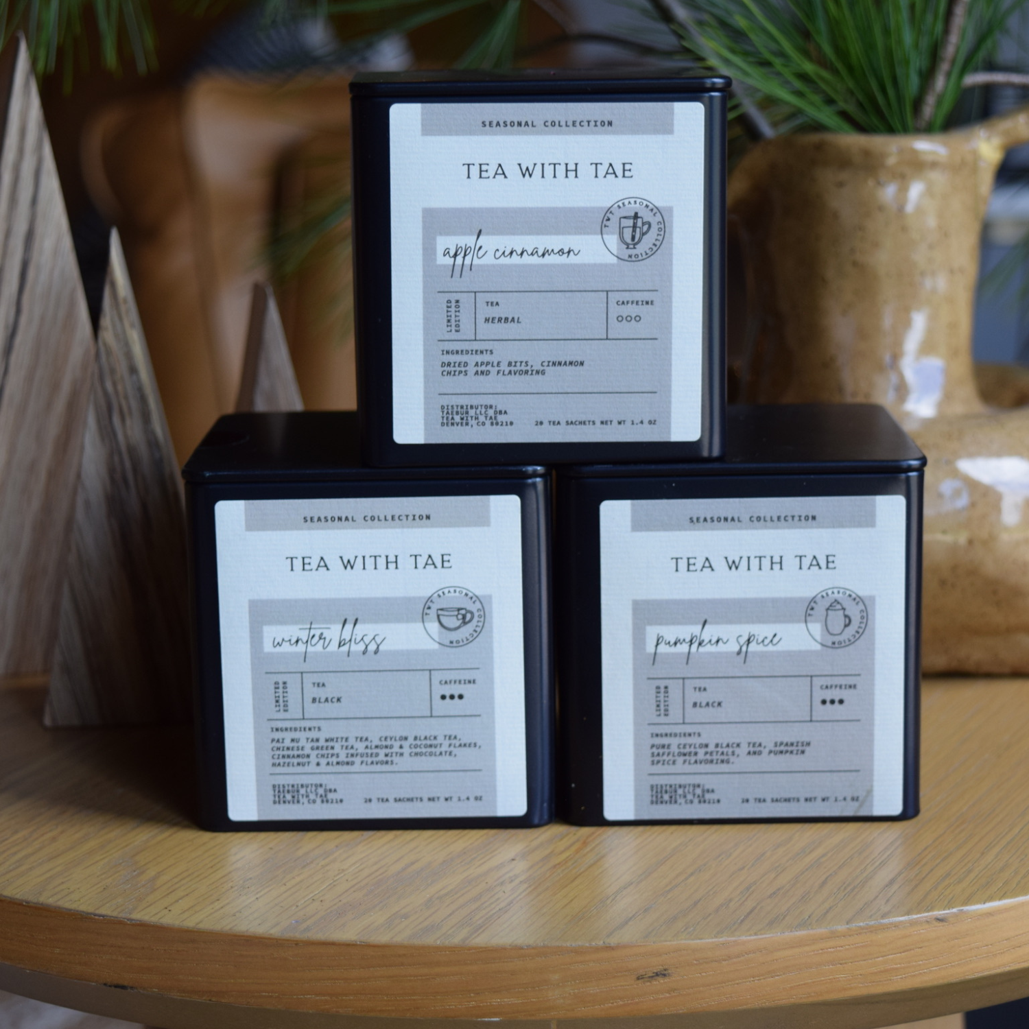 Tea with Tae - Wholesale Tea bags - Winter Bliss Holiday Black Tea Gift Tin (20 tea bags)2