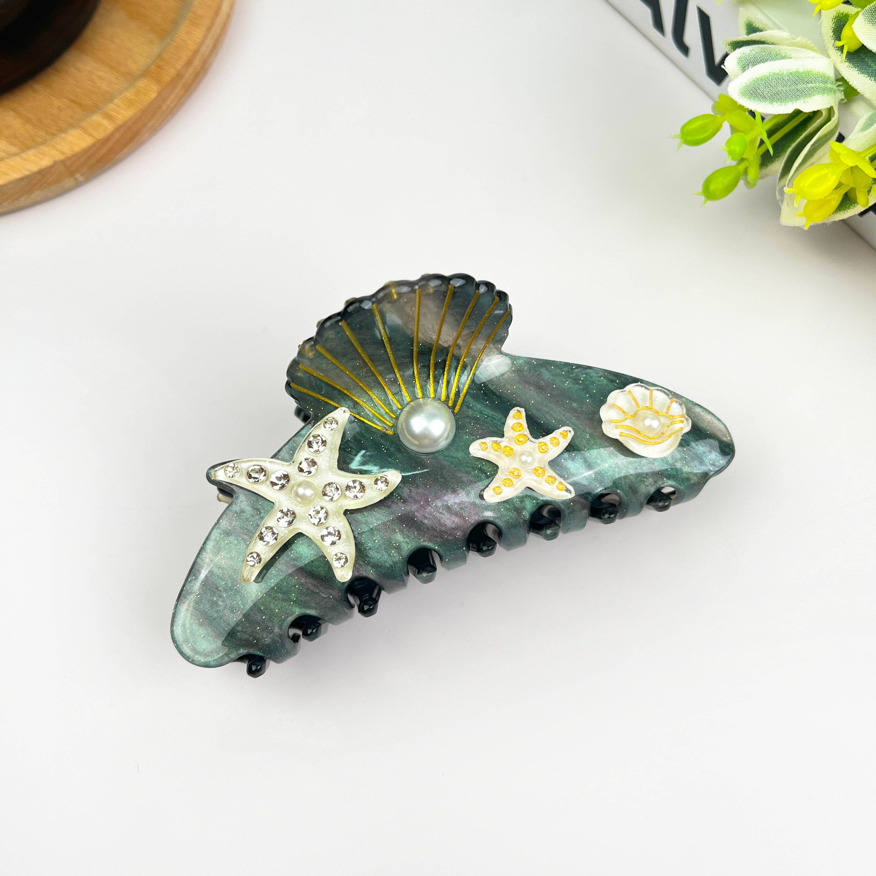 TheDivaSoap - Vendita all'ingrosso Fermaglio per capelli - Donna - Clip per Capelli a Pinza con Stella Marina 10,5 cm - Serie Mondo Sottomarino3