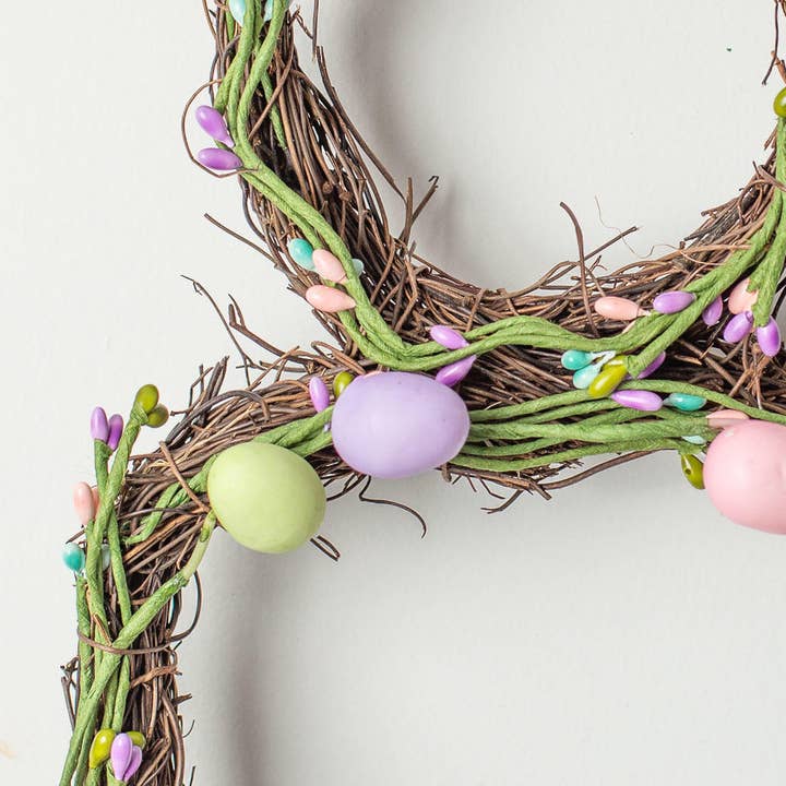 Factory Direct Craft – wholesale Wreath – 16-1/2" Natural Pip & Egg Grapevine Easter Bunny