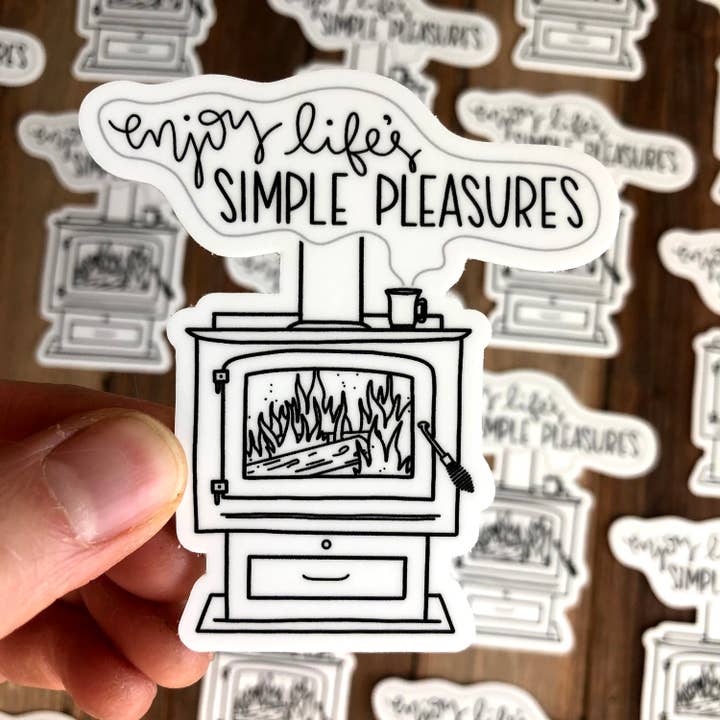 DoodleStation - Wholesale Sticker - Cozy Fireplace Vinyl Sticker "Enjoy Life's Simple Pleasures"5