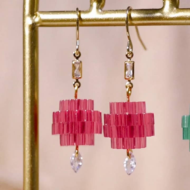 Lassoed Moon - Wholesale Dangle Earrings - Teeny Tiny Crystal Chandelearrings3