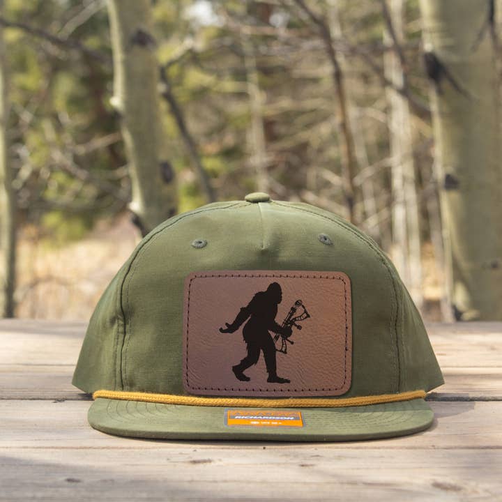 Hinterland Outdoors - Wholesale Flat Brim Cap - Unisex - Sasquatch Archery Hunting Rope Hat2