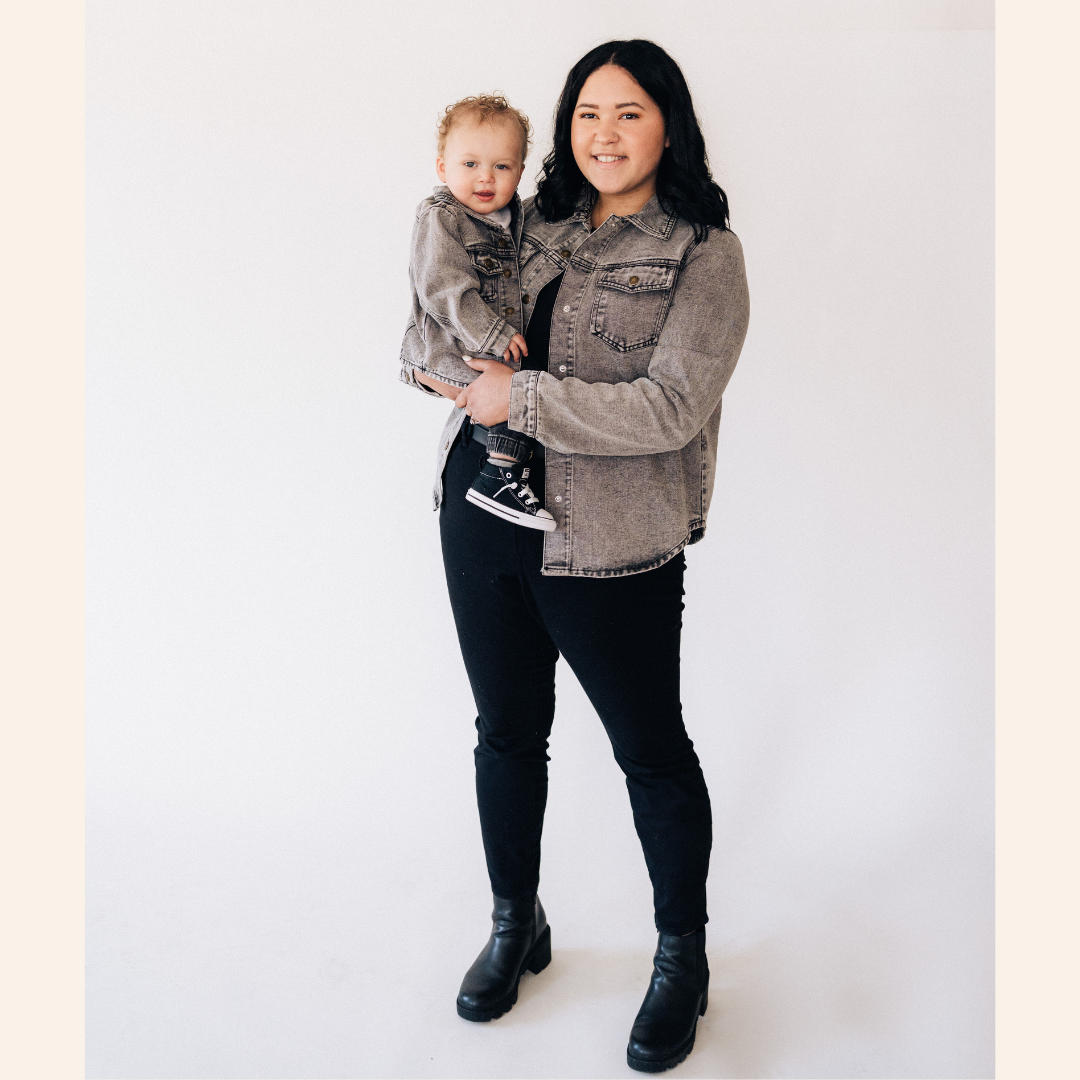 HAHA MAMA Clothing - Wholesale Denim Jacket - Kids - Silver Gray Denim Jacket - Child5