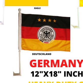 Germany Deutschland 4 Star 12x18 Car SUV Van Flag for wholesale by Worldwide Souvenir Mart