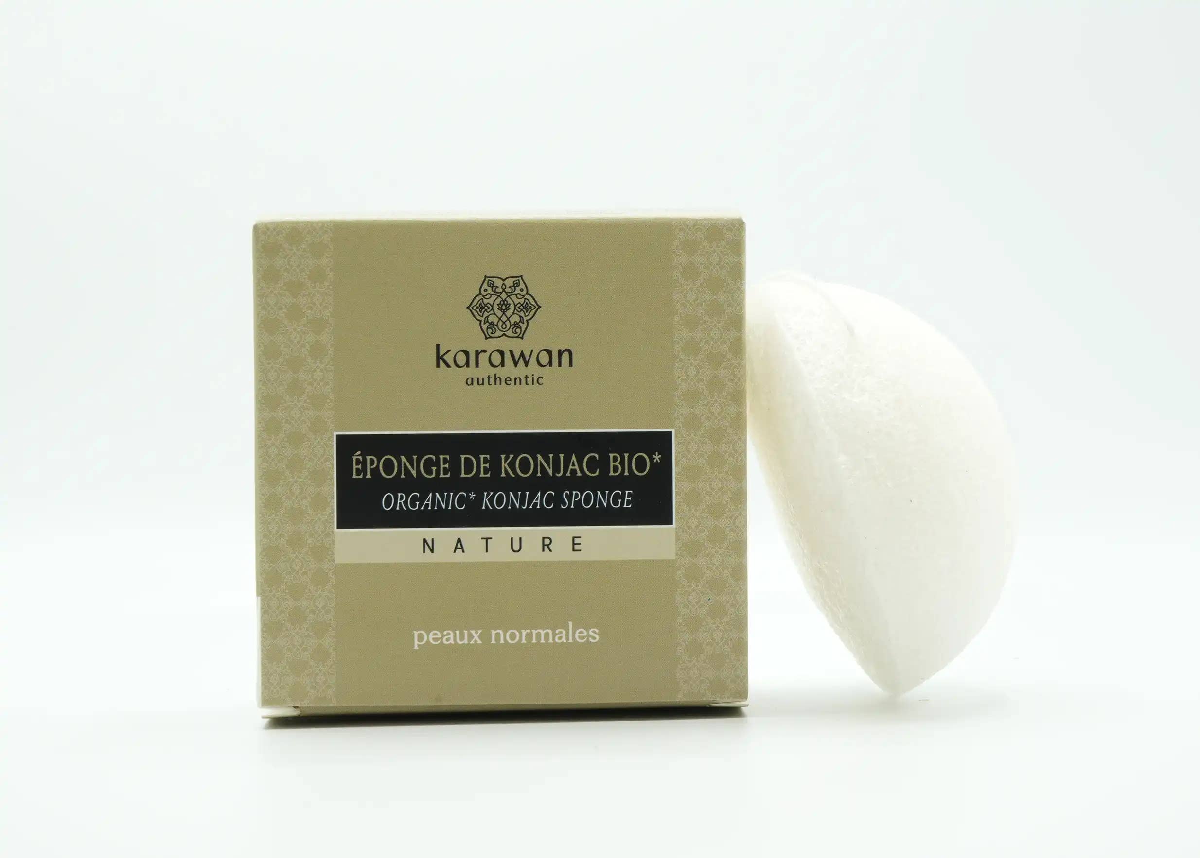 Karawan Authentic - Wholesale Bath Pouf/Sponge - Organic Konjac Sponge, Natural, Boxed